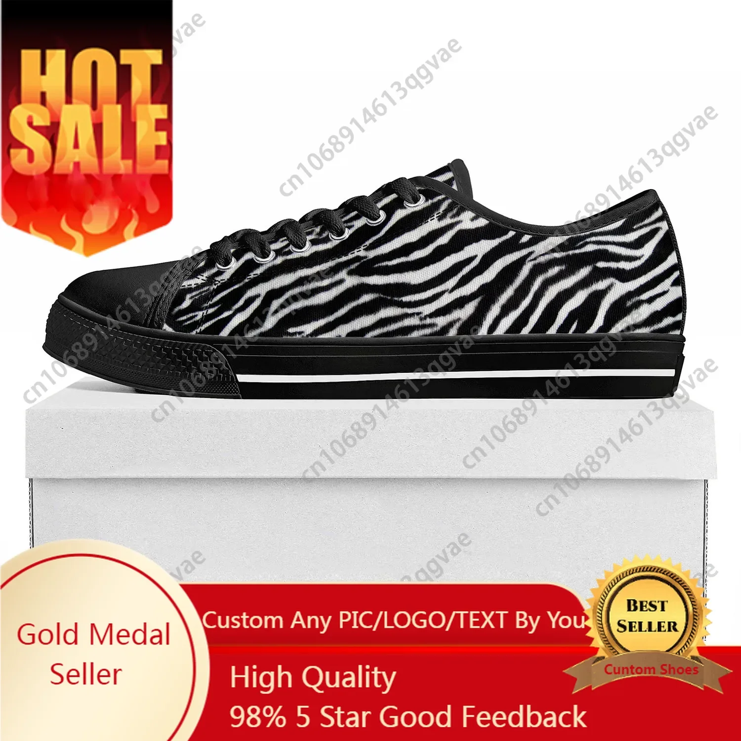 3D Printing Custom - Zebra Print 3D Fashion Low Top